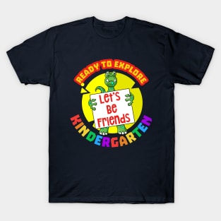 Ready to explore Kindergarten | Cartoon Dinosaur T-Shirt